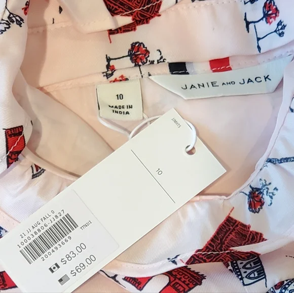 Janie and Jack French Club Eiffel Tower Dress Girls Size 10 NWT - Picture 4 of 6